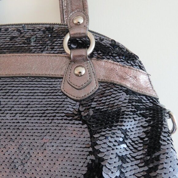 COACH Limited Edition Poppy Spotlight Sequin Metallic Top Handle Crossbody Bag - Picture 10 of 15